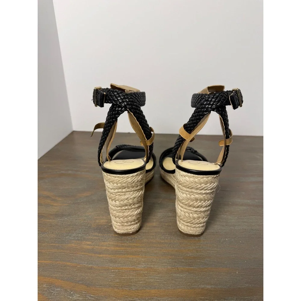 Jessica‎ Simpson Talise Espadrille Platform Wedge Sandals Black Size 11 NWT
